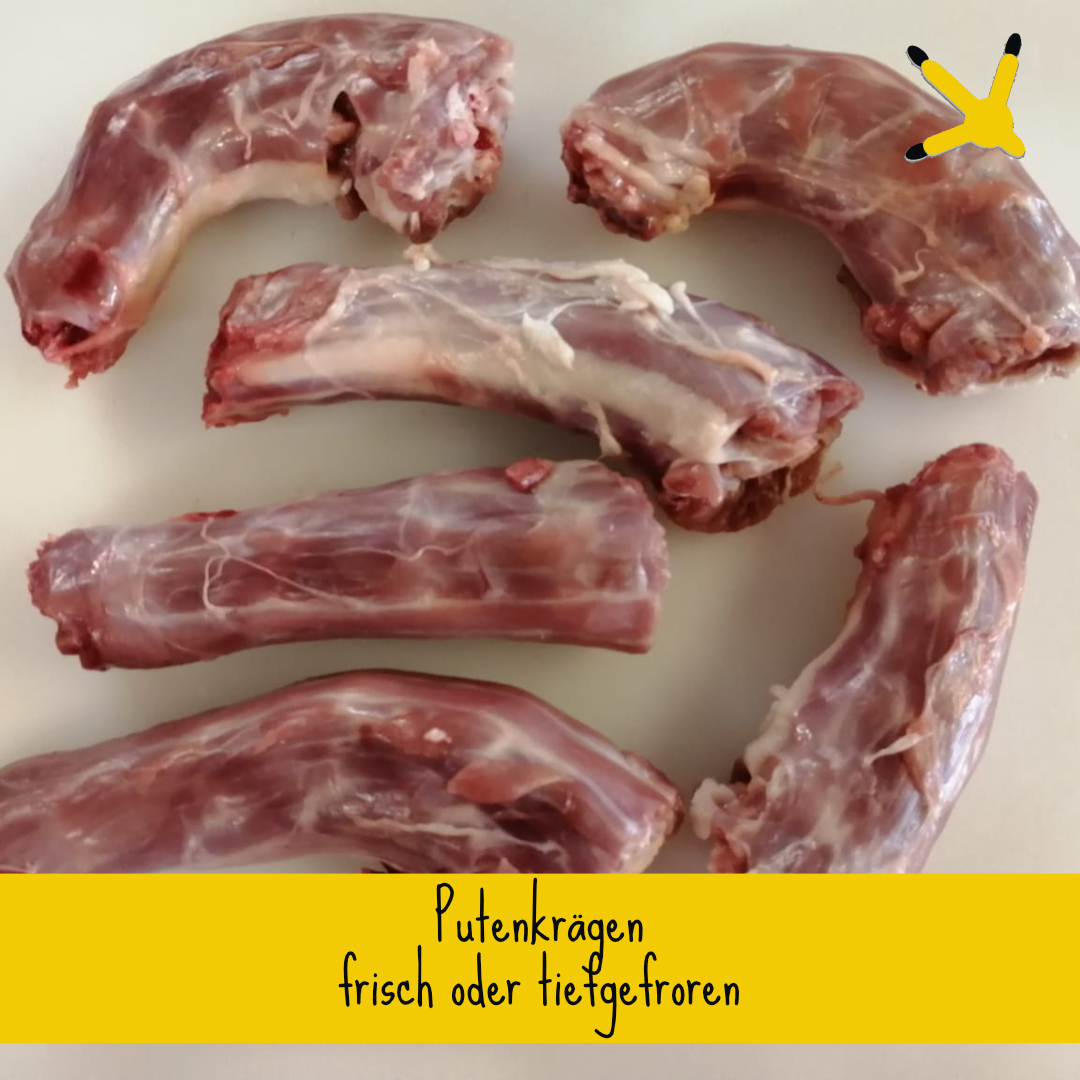 Getrocknete Hühnerhälse als Hundesnack